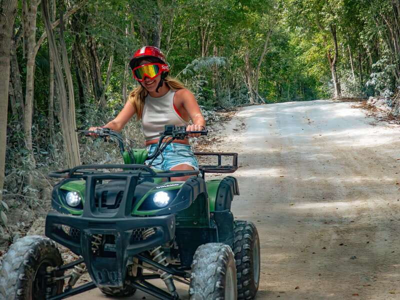 Cozumel: ATV Off-Road Adventure to Jade Cavern - Taking the ATV onto the jungle trail