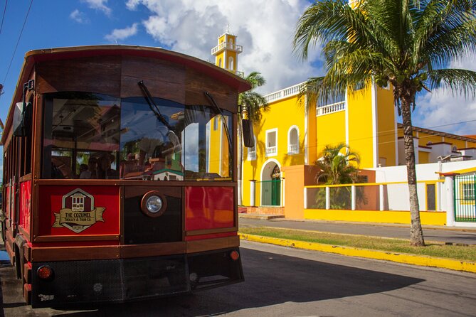 Cozumel City Tour By Trolley - Riding the trolley through central Cozumel