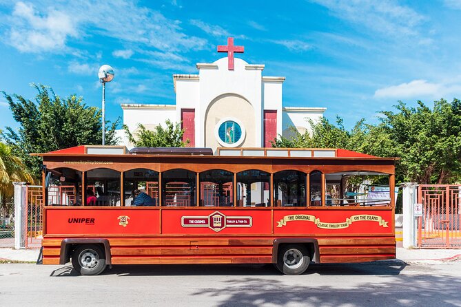 Cozumel City Tour By Trolley - Photos by the Cozumel sign and bay
