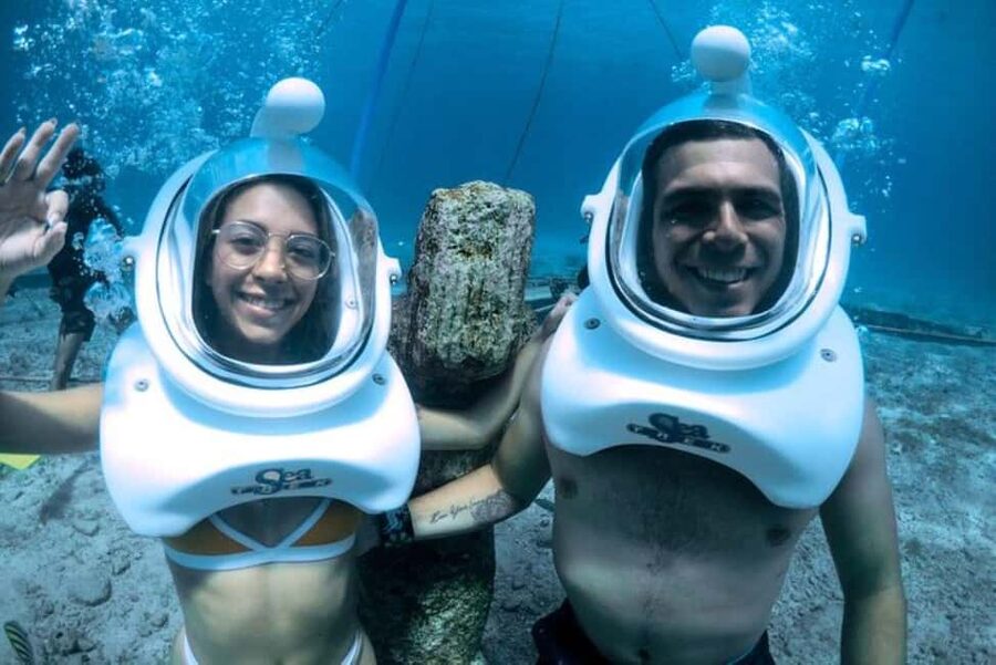 Cozumel: SeaTrek Underwater Helmet Diving Experience - Arriving at Jeanie’s Beach Club in downtown Cozumel