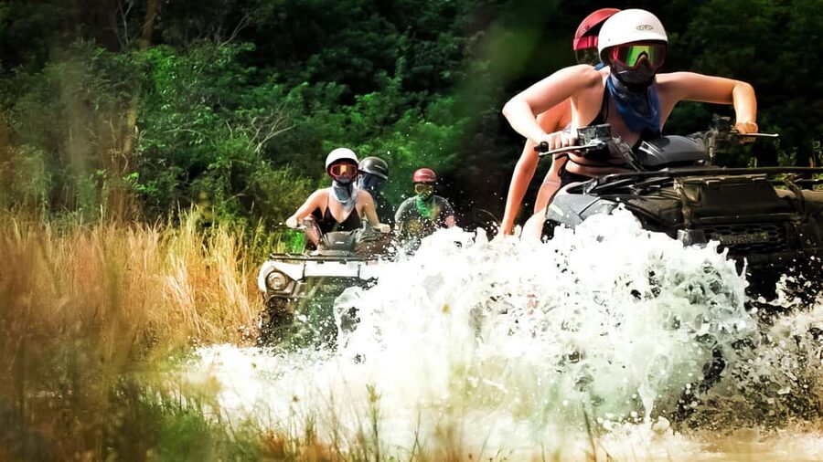 Cozumel Shore Excursion: ATV Jade Cavern & Tequila Tasting - Riding the Cozumel jungle trails